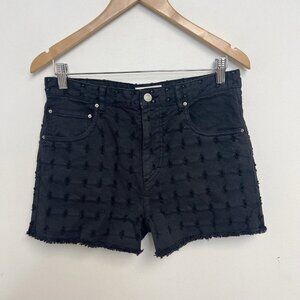 Isabel Marant Etoile Women’s Felsey High Waisted Denim Black Shorts 36 US Sz 26